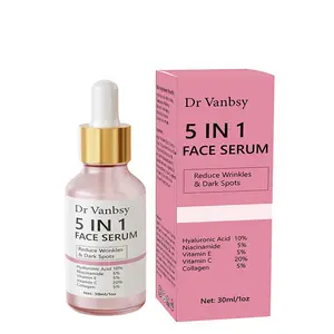 Private Label Brightening 5 in 1 Whitening Face Serum Vitamin E Face Serum Niacimadide Facial Serum For Skin Care