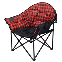 Fauteuil lune chauffant pliable avec coussin à carreaux, chaise de camping électrique portable pour usage extérieur en hiver