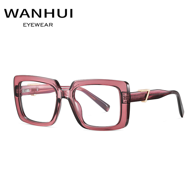 Wholesale Hand-made Acetate Eyeglasses Fashion Oversized Rectangle Frame Blue Light Blocking Glasses BC910 for Ladies