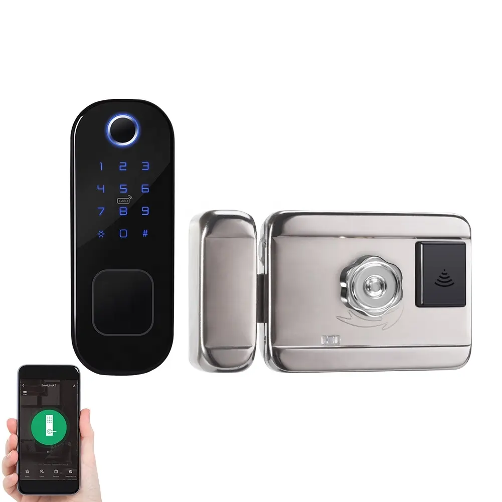 Tuya Smart WiFi Lock Door Fingerprint Password digitale impermeabile per la sicurezza domestica intelligente alimentata a batteria