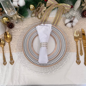 Novo Estilo Prato de Apresentação Redondo Minimalista de Plástico PP Personalizado de 13 Polegadas com Design Ondulado Transparente Irregular, 100 Peças para Casamentos e Festas - Product Image 5