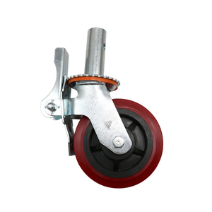 İskele 6 inç 8 inç ağır PU kauçuk cep ayarlanabilir iskele <span class=keywords><strong>Caster</strong></span> tekerlek kilitli fren ile el arabası tekerleği hint - Product Image 5