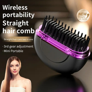 <strong>Mini</strong> Portable Straightening Wireless <strong>Hair</strong> Straightening Comb Hot Selling Portable Cordless <strong>Hair</strong> <strong>Straightener</strong> Brush - Product Image 3