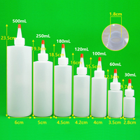Bouteille en Plastique PE pour Huile avec Bouchon Flip Top, 30ml 60ml 100ml 120ml 180ml 250ml 500ml