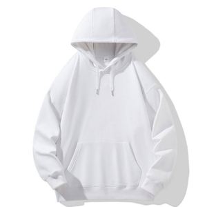 Wholesale 600gsm High Quality Men Cotton Thick Heavyweight Fleece Pullover Hoodie Custom <b>Drop</b> Shoulder Fleece Oversized Hoodie - Product Image 4