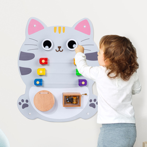Educación temprana más nuevos niños mano ojo coordinación habilidad entrenamiento juguetes madera Montessori ocupado tablero pared juego juguete para niños - Product Image 4