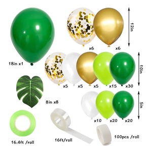 Articles de décoration de fête d'<span class=keywords><strong>anniversaire</strong></span> sur le thème de <span class=keywords><strong>la</strong></span> jungle et de <span class=keywords><strong>la</strong></span> <span class=keywords><strong>ferme</strong></span> en gros, kits de guirlandes d'arche de ballons verts, blancs et dorés pour l'<span class=keywords><strong>anniversaire</strong></span> des enfants - Product Image 2