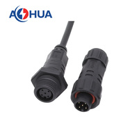 Conector de Datos para Panel de Luces, Conector de 5 Pines M16 Macho-Hembra, Conector de Plástico en Línea, Conector LED PCB IP67