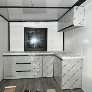 Maison préfabriquée <span class=keywords><strong>en</strong></span> conteneur extensible, panneau sandwich <span class=keywords><strong>en</strong></span> laine de roche EPS, panneau métallique sculpté personnalisé de 40 pieds, petit bâtiment - Product Image 3