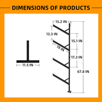 Supports d'étagères pour conteneurs de transport JH-Mech, robustes, sans outil, faciles à installer, 4 niveaux, en acier au carbone noir mat