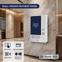 Terminal de Pago POS con Pantalla Táctil de 21.5 Pulgadas para Montaje en Pared, con Escaneo de Códigos QR y NFC, Kiosco de Autoservicio con Impresora de Tickets y SDK