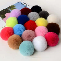Grand pompon en fausse fourrure moelleuse de 10 cm avec boucles élastiques / Seulement les pompons, pompons en fourrure de lapin Rex imitation écologique