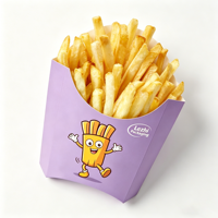 Boîte à frites jetable de haute qualité en papier écologique de qualité alimentaire avec revêtement PE, emballage pour frites à emporter