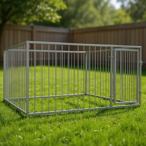 Nouvelle niche extérieure pour chien 78.7x78.7x39.4 po en acier inoxydable – Fournitures d'entraînement pour animaux de compagnie - Product Image 2