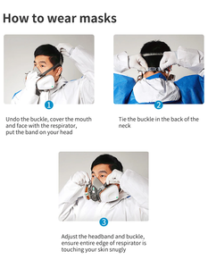 Máscara de Gas de Media Cara de Silicona con Certificación CE, Cubre Rostro para Pintura en Aerosol, Antipolvo, Juego Completo 6200 con Protección Ocular - Product Image 6