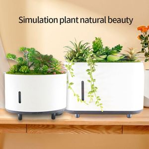 TOP Sell 300ml Ultrasonic Air <b>Humidifier</b> Purifier Aroma Diffusers Simulate Plant Cool Mist Smart Essential Oil Diffusers - Product Image 4