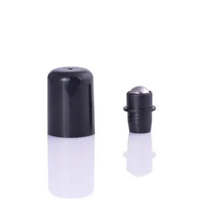 18mm Plastic Cap Stainless steel roller with black plastic roller holder for Glass Essential Oil Bottle