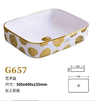 Lavabo en céramique simple de style européen avec robinet doré Design moderne pour table de salle de bain d'hôtel Lavabo de table de toilette créatif