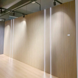 OEM Design moderno pannello di <span class=keywords><strong>parete</strong></span> acustica in <span class=keywords><strong>legno</strong></span> in fibra di poliestere striscia insonorizzata curvo per lo spazio ufficio <span class=keywords><strong>rivestimento</strong></span> murale - Product Image 2