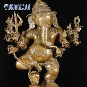 Factory direct sales of life-size South Indian style elephant head god dance bronze statues