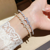 Bracelet Feuille Marquise Plaqué Or en Acier Inoxydable Étanche et Anti-ternissement, Tendance TikTok, par Fanhua Jewelry