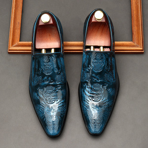 Mocassins pour hommes de style italien, peints à la main, de haute qualité, pour occasions formelles, antidérapants, respirants, décontractés - Product Image 1