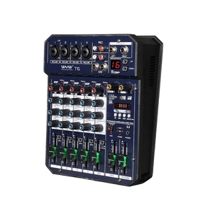 Mixeur audio portable 6 canaux professionnel OEM <span class=keywords><strong>gratuit</strong></span> pour studio DJ Instrument de musique Live Stream Video - Product Image 1