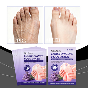 Masque hydratant pour les pieds à la lavande, marque privée OEM, élimination des peaux mortes, blanchiment des talons, soin des pieds anti-crevasses - Product Image 3