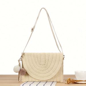 Single Shoulder Straw Tote Beach Handbag New Popular Hand Woven Summer Holiday Travel Accessory - Product Image 1