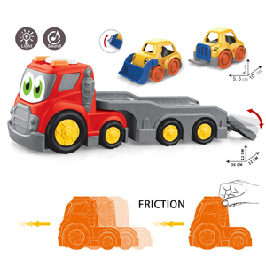 Nouveaux jouets pour garçons, série Fire, véhicules <span class=keywords><strong>de</strong></span> transport à glissière <span class=keywords><strong>de</strong></span> <span class=keywords><strong>dessin</strong></span> <span class=keywords><strong>animé</strong></span>, <span class=keywords><strong>camion</strong></span> jouet à piles et remorque avec éclairage et musique - Product Image 5