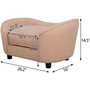 เตียงโซฟากำมะหยี่สำหรับสัตว์เลี้ยงปรับขนาดได้พร้อมเบาะที่ถอดออกได้และซักได้เตียงขนาดเล็กและ XL สำหรับสุนัขและแมวสุนัขพร้อมขาพลาสติก - Product Image 6