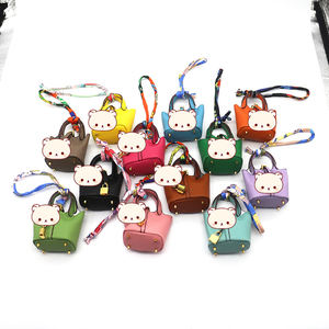 Großhandel <span class=keywords><strong>Mini</strong></span>-Taschen-Design Schlüsselanhänger - PU-Leder Autoschlüsselanhänger Kreatives Kopfhörer-Etui Charm - Product Image 1