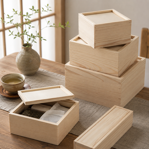 Wholesale Plain Wooden Gift Box Set of <strong>3</strong> Natural Pine Wood Boxes for DIY Crafts Arts Painting Custom Logo Jewelry <strong>Storage</strong> - Product Image 6