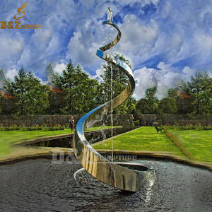 Decoración de estanque de piscina Espejo de acero inoxidable escultura de fuente de agua cepillada - Product Image 2