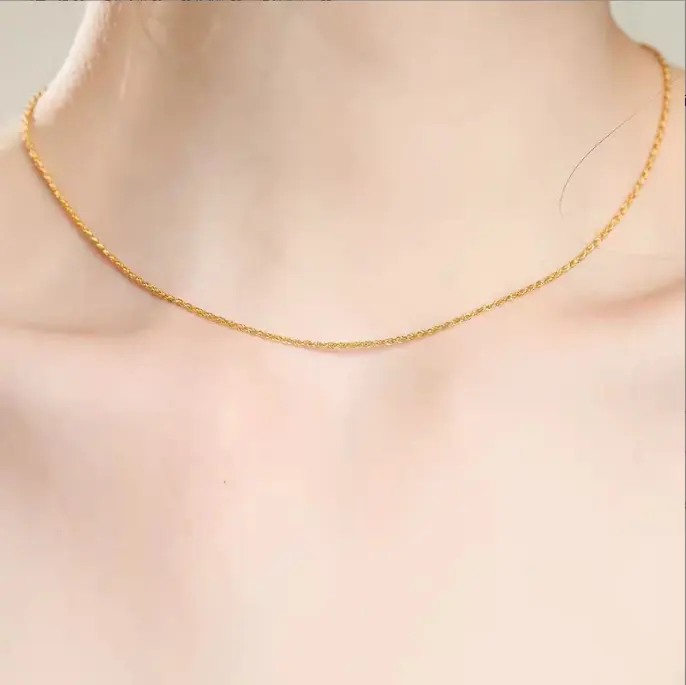 Real Gold Necklace For Man Pure Gold Jewelry 18K Au750 Gold Chain Necklace Jewelry Custom Necklace 18k