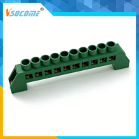Barre de bornes électrique isolée de type pont, codée par couleur (bleu, vert, blanc), 450V 150A