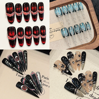 10 pièces/boîte – Ongles artificiels 3D en acrylique faits main au design unique pour Halloween – Vente en gros de faux ongles de haute qualité pour les fêtes