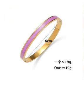Bracelet <span class=keywords><strong>manchette</strong></span> en acier inoxydable plaqué <span class=keywords><strong>or</strong></span> <span class=keywords><strong>18</strong></span> <span class=keywords><strong>carats</strong></span>, exquis et polyvalent, anti-oxydation, incrustation d'émail, style féminin - Product Image 2