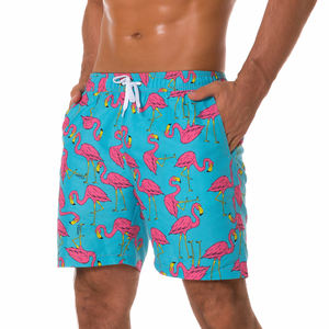 Pantaloncini da surf elastici in vita da uomo con stampa digitale <span class=keywords><strong>flamingo</strong></span> - Product Image 1