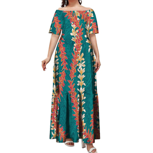 Venta Directa al por Mayor, Vestido Plisado de Manga Corta con Diseño de Patrón Samoano Malu, Talla Grande 7XL, Estilo Casual de Negocios - Product Image 5