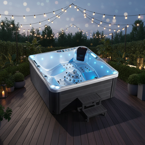<span class=keywords><strong>Jacuzzi</strong></span> extérieur YIJIA Villa SPA, acrylique, multi-joueurs, terrasse de jardin, grande piscine à bulles, chauffage intelligent, bain à remous à température constante - Product Image 1