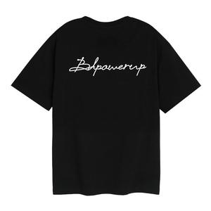 T-shirt promotionnel personnalisé respirant avec logo en point de chaînette, vente en gros, faible MOQ, pour hommes, coupe oversize, manches courtes, effet bouffant - Product Image 2