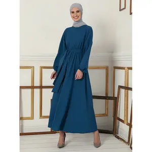 Muslim Long Beautiful Dress From Turkey Ladies Simple Casual Design For Muslim Girls Long Dress Black Abaya Fashion In Dubai