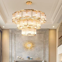 Lustre LED moderne de luxe en cristal doré DUOMEIJU pour hôtel, éclairage suspendu à hauteur réglable avec angle de faisceau de 360°