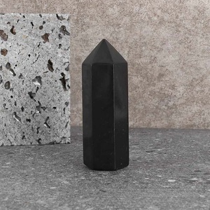 Columna Hexagonal Geométrica Tallada a Mano, Shungita Natural Sólida y Duradera, Mineral Místico Espiritual, Decoración para el Hogar y Escritorio - Product Image 2