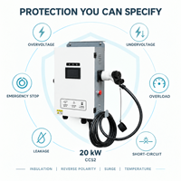 Borne de Recharge DC CCS2 20kW pour Véhicules Électriques, Monopistolet, OCPP 1.6J, RFID, IP54, Station Résidentielle Communautaire, Écran Tactile, Paiement QR, Cloud