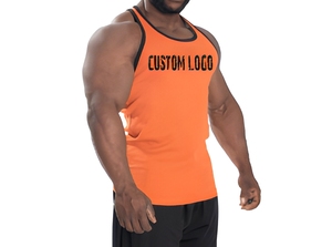 Débardeur côtelé personnalisé pour homme avec logo, en coton, pour fitness, entraînement, musculation, broderie, vêtements décontractés de sport – Fabricant - Product Image 4