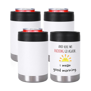 12oz Double-Walled 304 Stainless Steel Beer Can Bottle Cooler Portable Vacuum Insulated Lid Sustainable Metal PP <b>Hot</b>/<b>Cold</b> Wine - Product Image 1