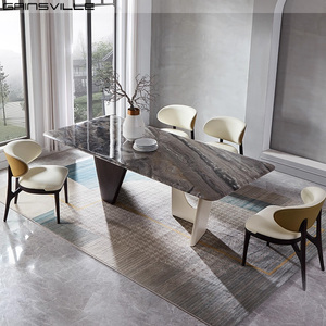 Gainsville Muebles Lujosos Juegos de <span class=keywords><strong>comedor</strong></span> de mármol natural negro <span class=keywords><strong>6</strong></span> 8 <span class=keywords><strong>Sillas</strong></span> Mesas de <span class=keywords><strong>comedor</strong></span> de lujo <span class=keywords><strong>Sillas</strong></span> y mesa de <span class=keywords><strong>comedor</strong></span> - Product Image 2