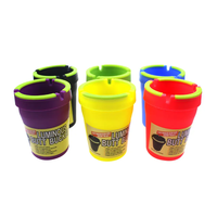 Cendrier de poche RYO en ABS luminescent, sans fumée, petit format rond, couleurs assorties, style américain, pour voiture, vente en gros, personnalisable, OEM